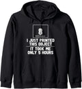 3D Printer T Shirt Tech Manufacturing Machine Press Zip Hoodie