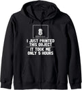 3D Printer T Shirt Tech Manufacturing Machine Press Zip Hoodie