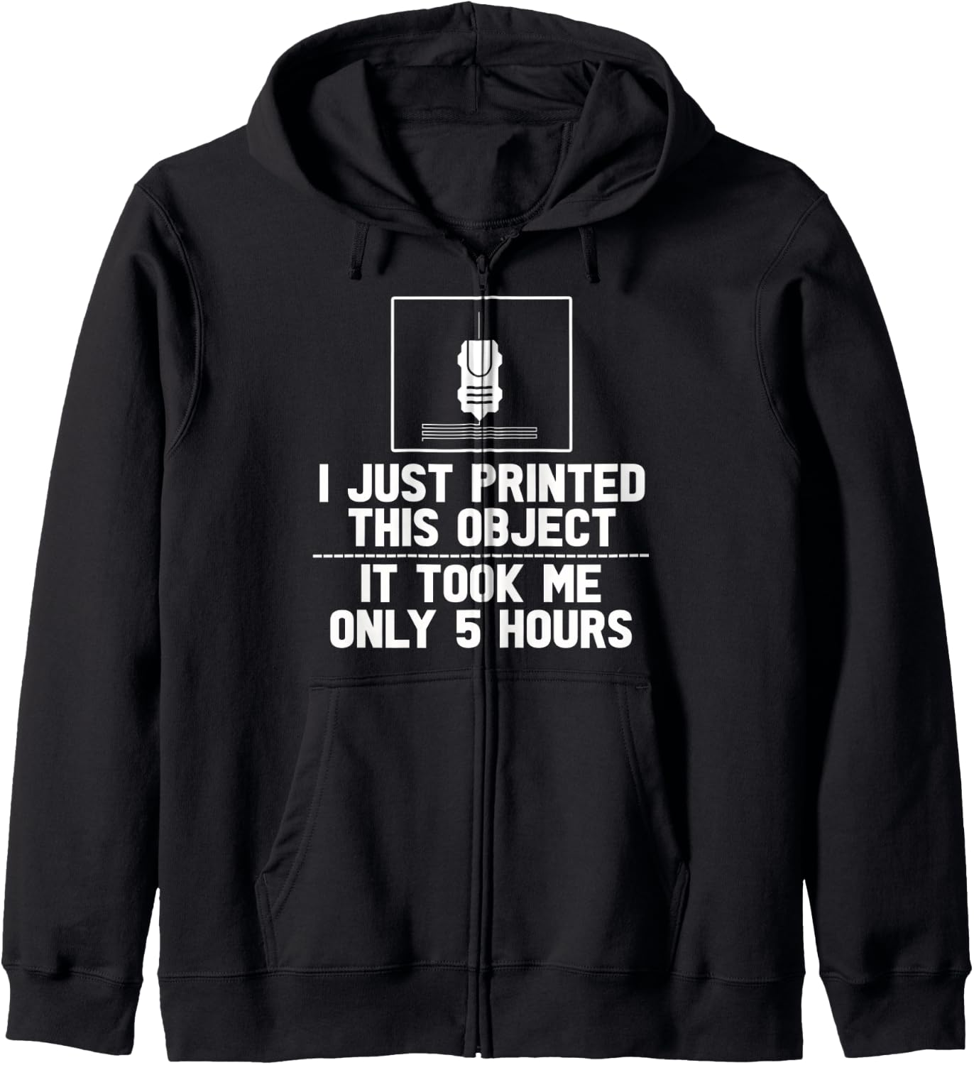 3D Printer T Shirt Tech Manufacturing Machine Press Zip Hoodie