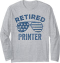 Funny Retirement Design Vintage Sunglasses Usa Flag Men Dad Long Sleeve