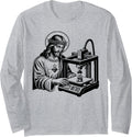 Jesus Christ Printing A Figure Of A Praying Kid 3D Printer Long