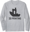 Benchy Shape Black Filament Layers 3D Printing Enthusiast Long Sleeve