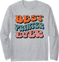 Best Printer Ever Distressed Retro Groovy Printer Squad Long Sleeve