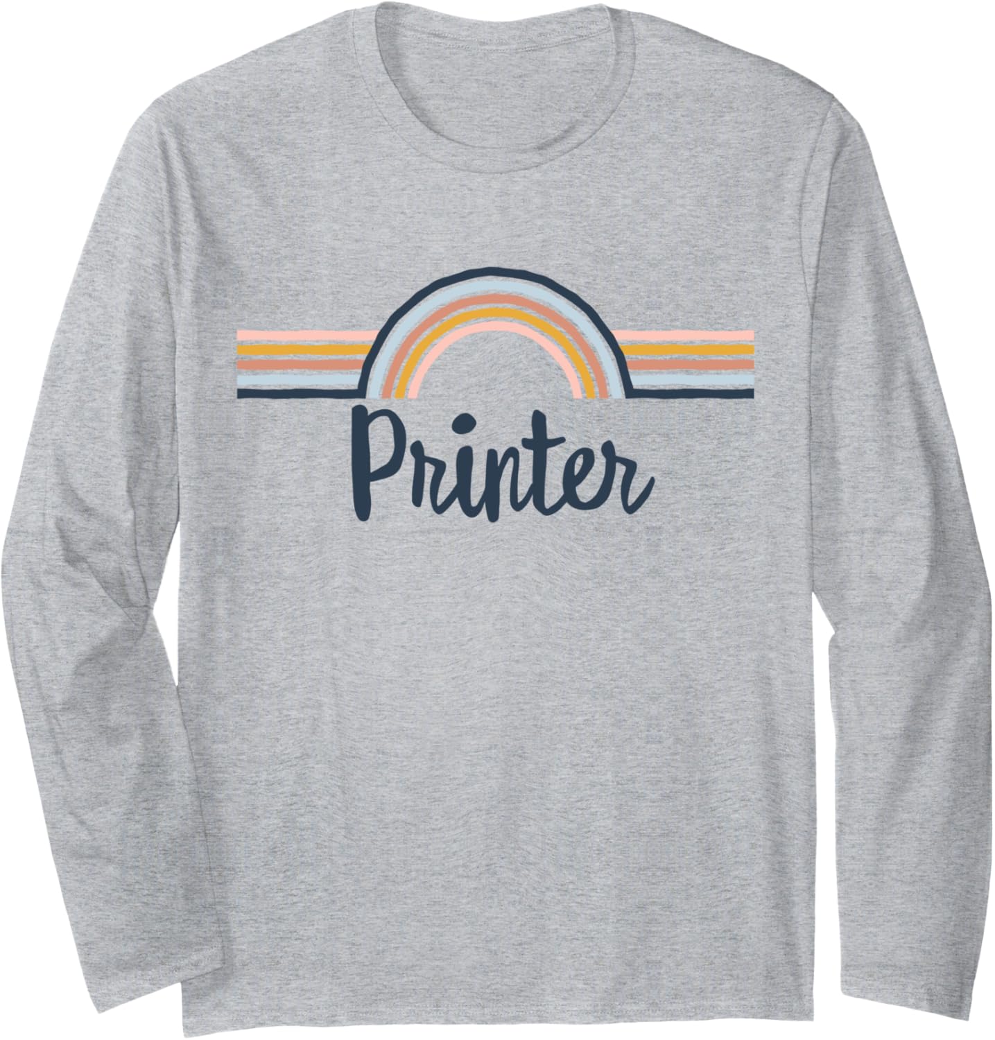 Printer Boho Rainbow Design Cool Matching Printer Team Long Sleeve