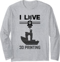 I Love 3D Printing Benchy Extruder Black 3D Printing Fan Long Sleeve