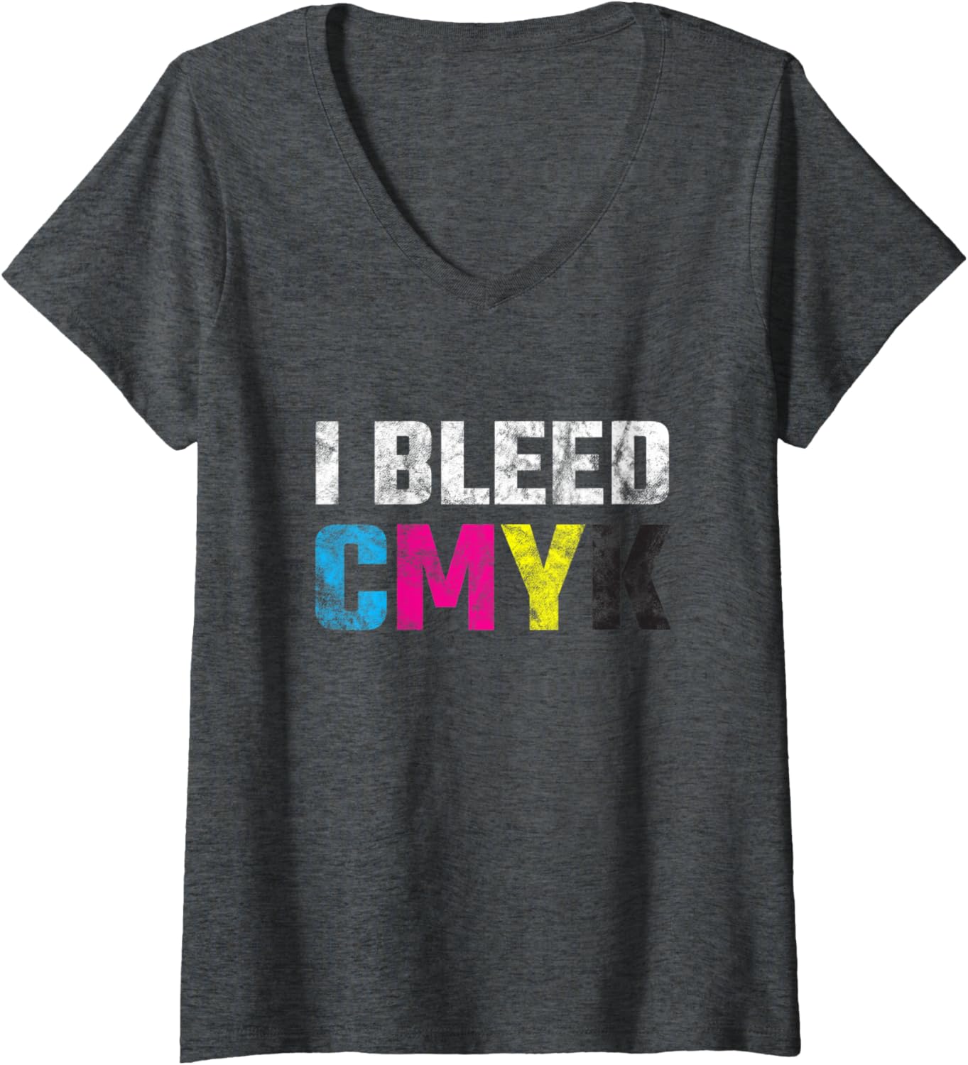 Womens I Bleed Cmyk Graphic Designer Artist Printer V Neck