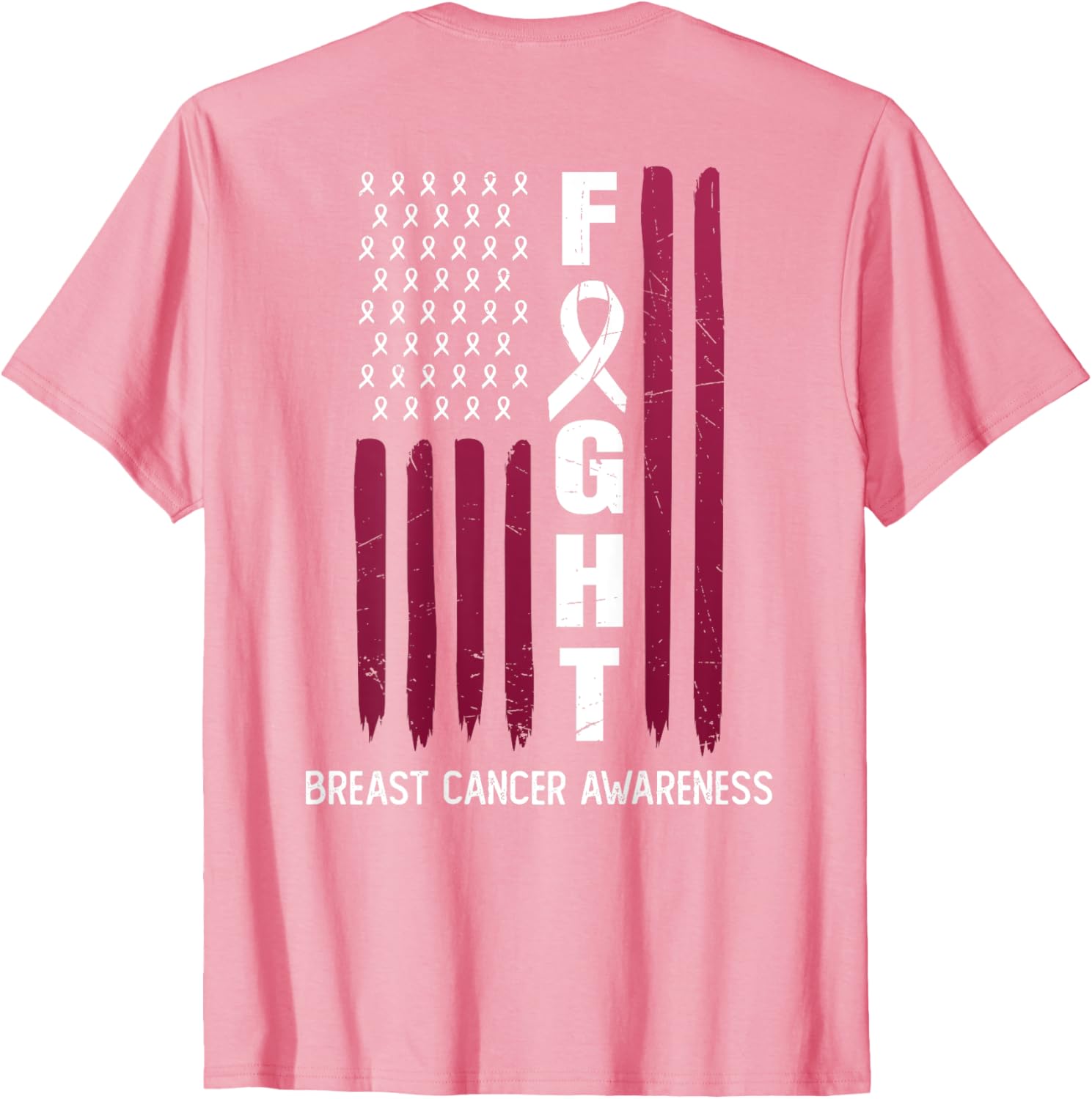 Usa Pink Flag Breast Cancer Awareness Month On Back