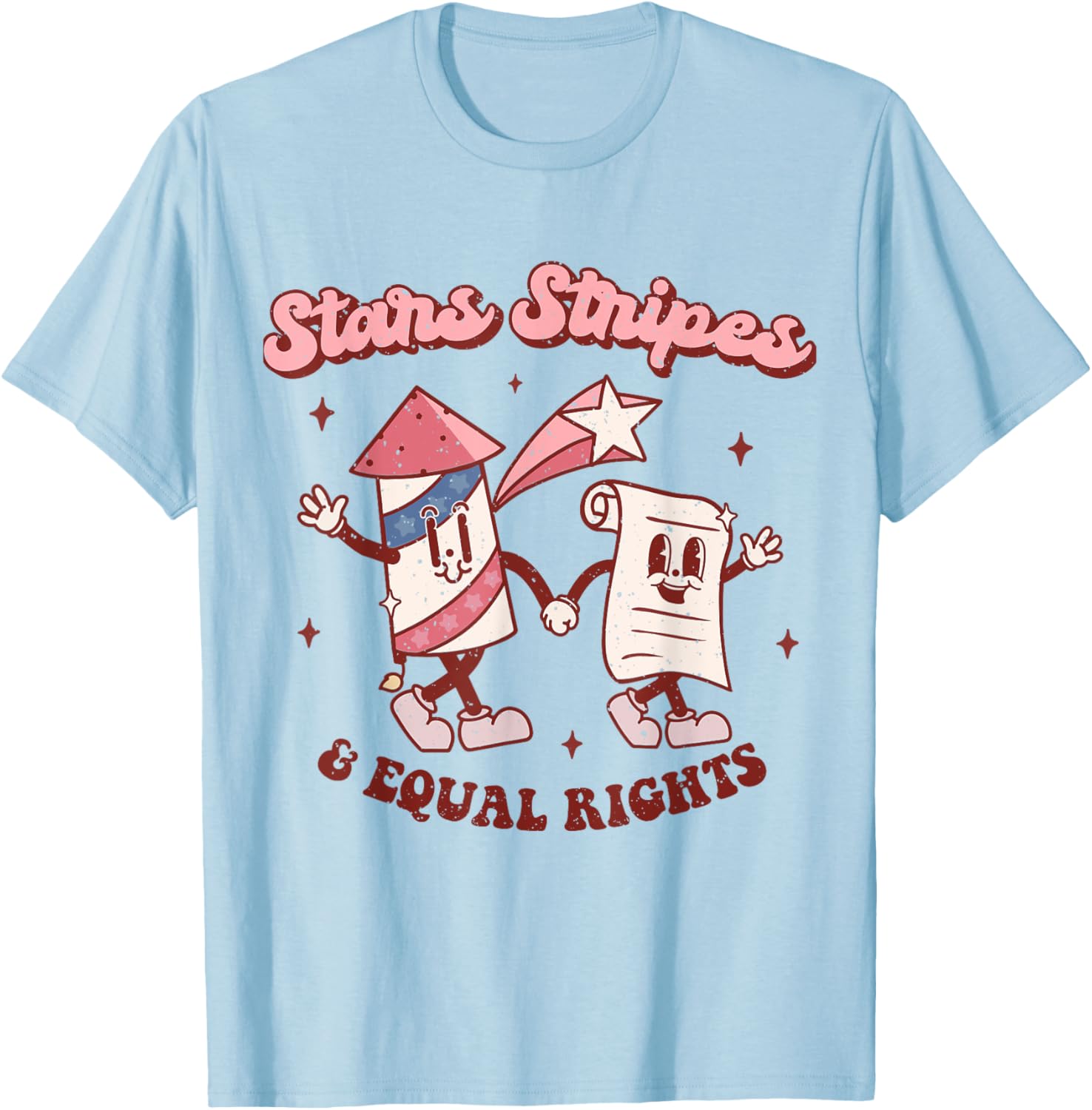 Stars Stripes Equal Rights 4Th Of July Retro Groovy Women