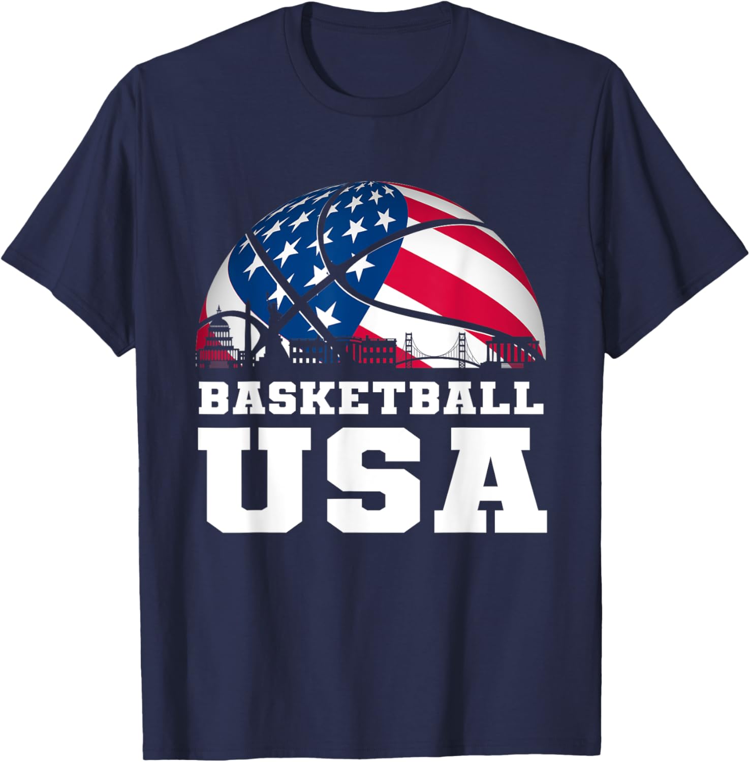 Basketball Usa Support The Team Tshirt Usa Flag Dream
