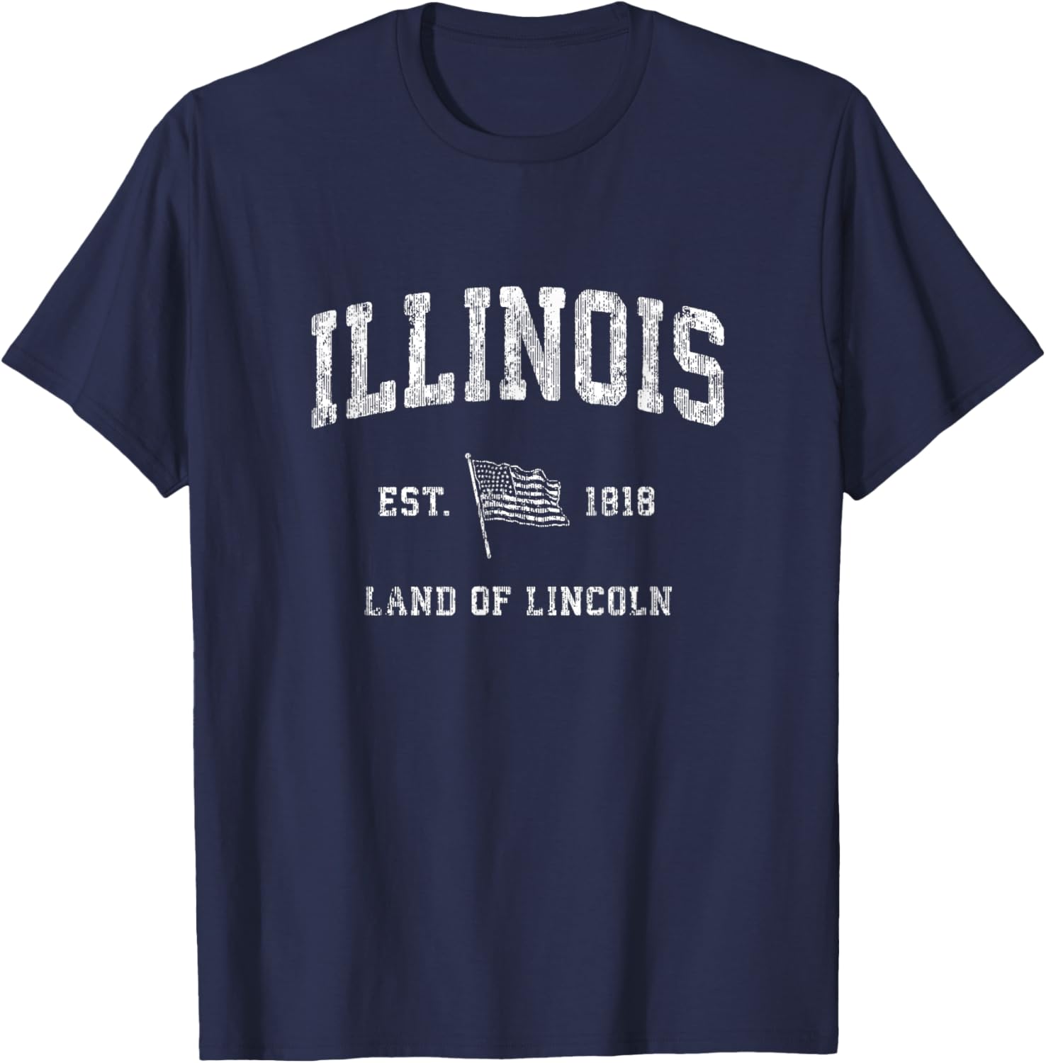 Illinois T Shirt Vintage Us Flag Sports Design Patriotic Tee