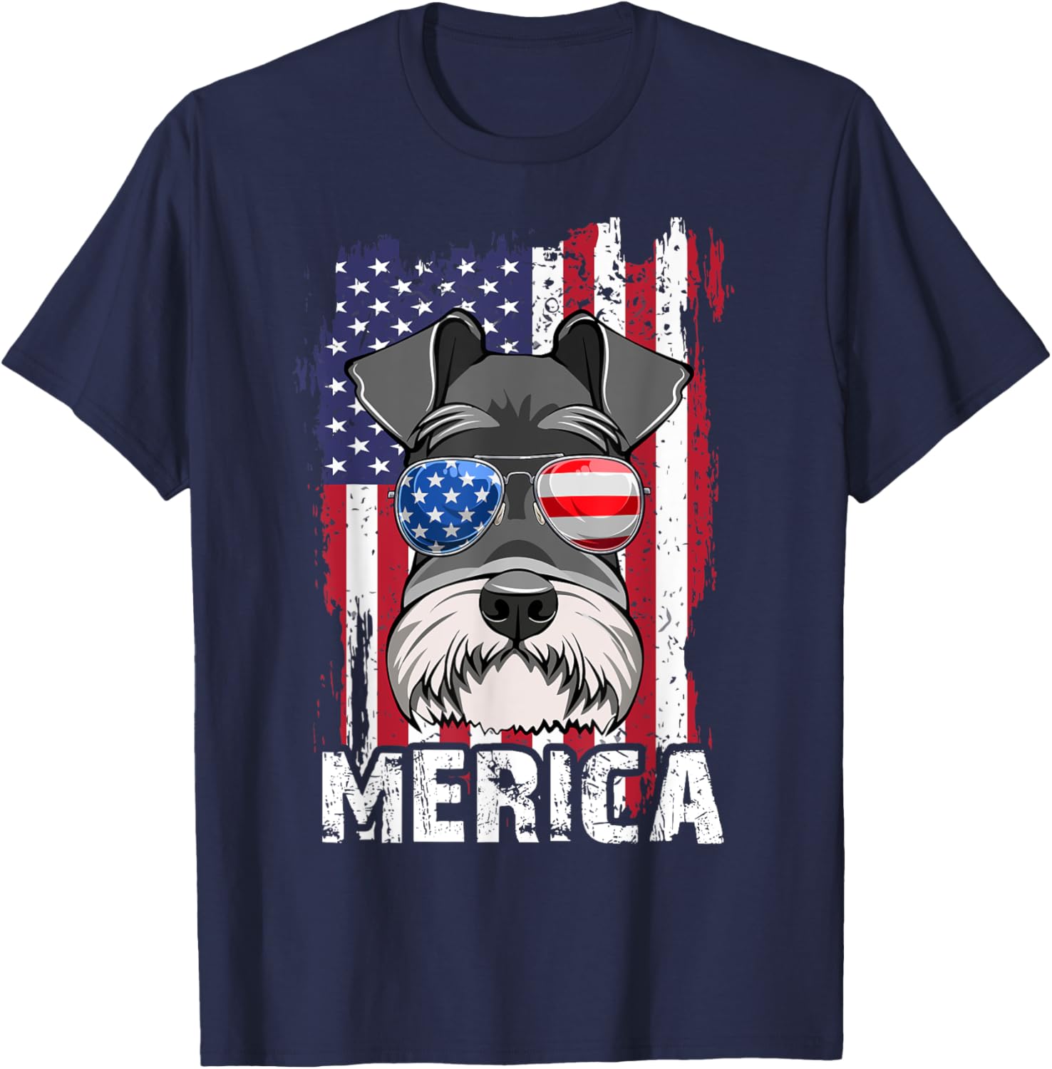 Merica 4Th Of July Mini Schnauzer Shirt Usa Flag Dog Mom Dad