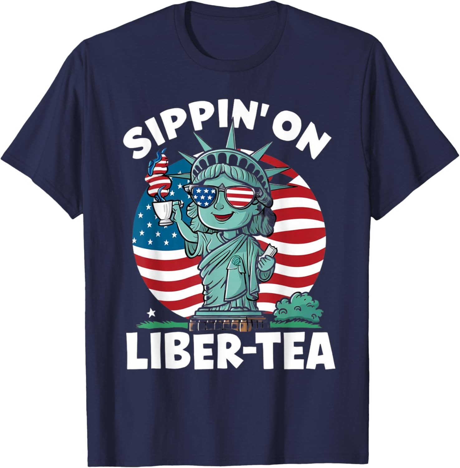 Sippin On Liber Tea Funny 4Th Of July Patriotic Usa Flag