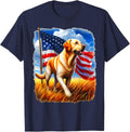 American Flag Yellow Lab Patriotic Painterly Design