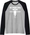 Funny 3D Printing Designs Mom Women 3D Printer Enthusiasts Raglan Baseball Tee