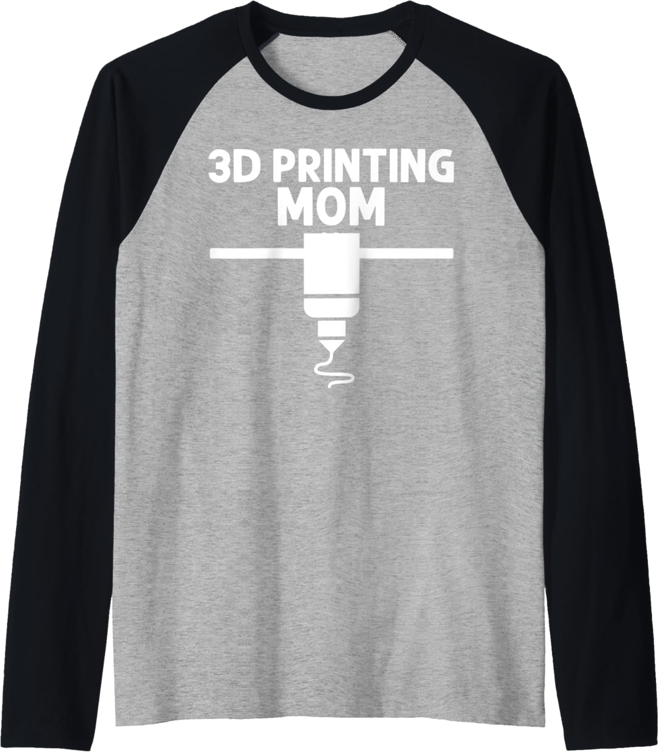 Funny 3D Printing Designs Mom Women 3D Printer Enthusiasts Raglan Baseball Tee