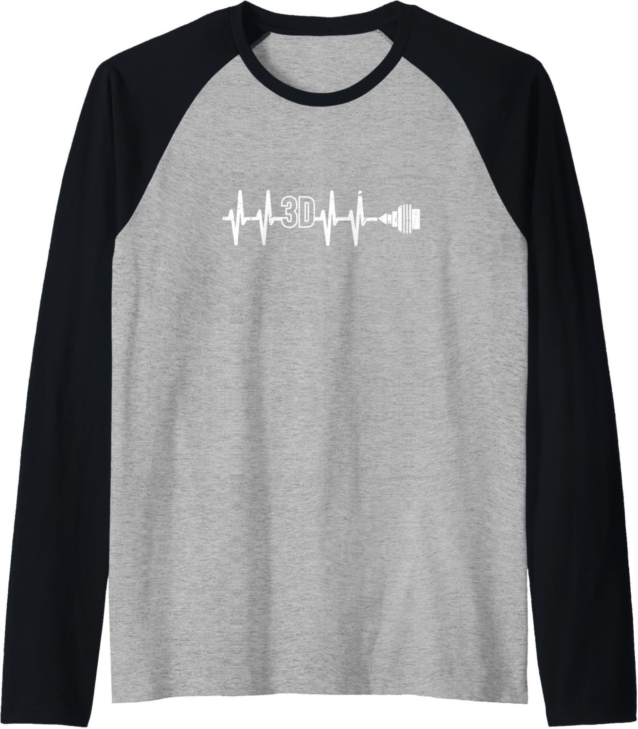 3D Printer Nozzle Heartbeat Funny 3D Cnc Machinist Raglan Baseball Tee