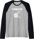 Yarnivore T-Shirt funny saying novelty yarn crochet knitting Raglan Baseball Tee