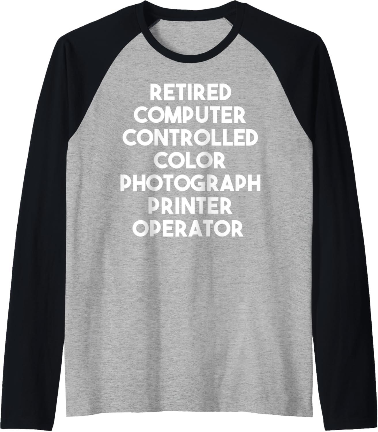 Retired Color Photograph Printer Operator Raglan Baseball Tee