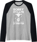 3D Printer Design Men Women 3D Printing Printer Raglan Baseball Tee