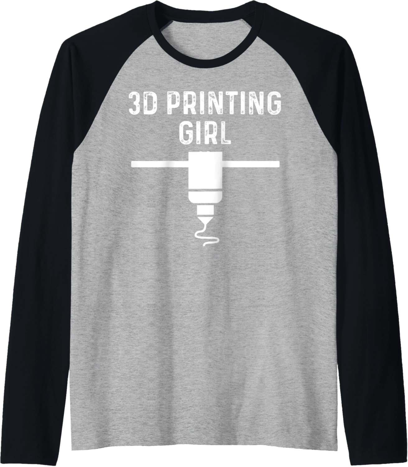 Funny 3D Printing Designs Girls Kids 3D Printer Enthusiasts Raglan Baseball Tee