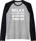 Printer Certified Awesome Job Work Anniversary Going Away Raglan Baseball Tee