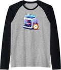 Futuristic 3D Printer With Clock Design 3D Printing Raglan Baseball Tee