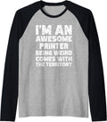 Funny Printer Job Worker Sayings Pun Raglan Baseball Tee