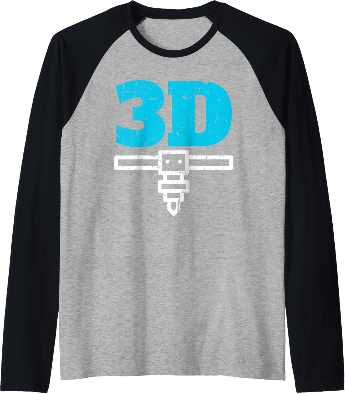 Funny 3D Printing Design Men Women 3D Printer Lovers Raglan Baseball Tee