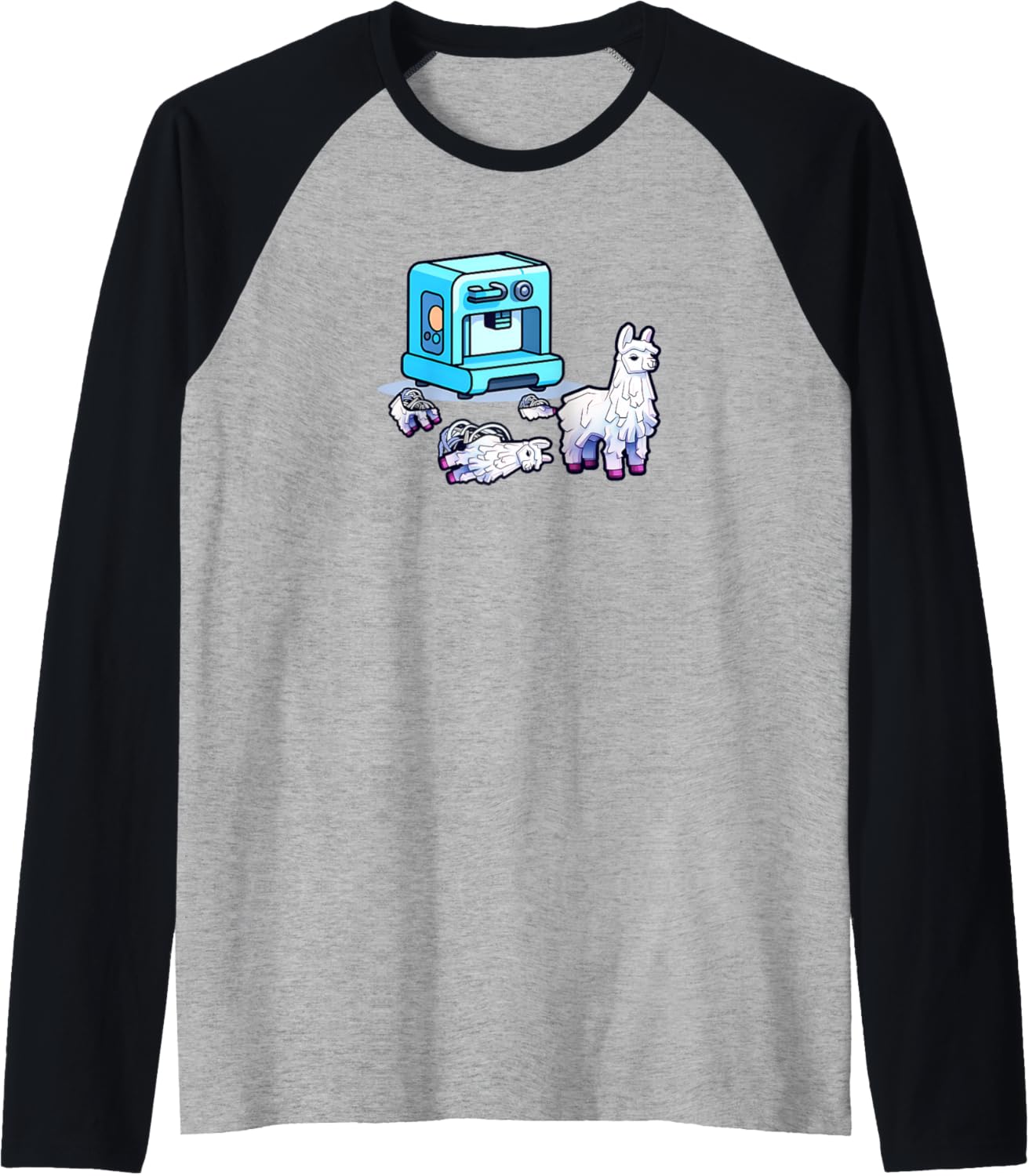 3D Printer With Failed Prints Design 3D Printing Raglan Baseball Tee