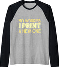 3D Printer Funny 3D Print Raglan Baseball Tee