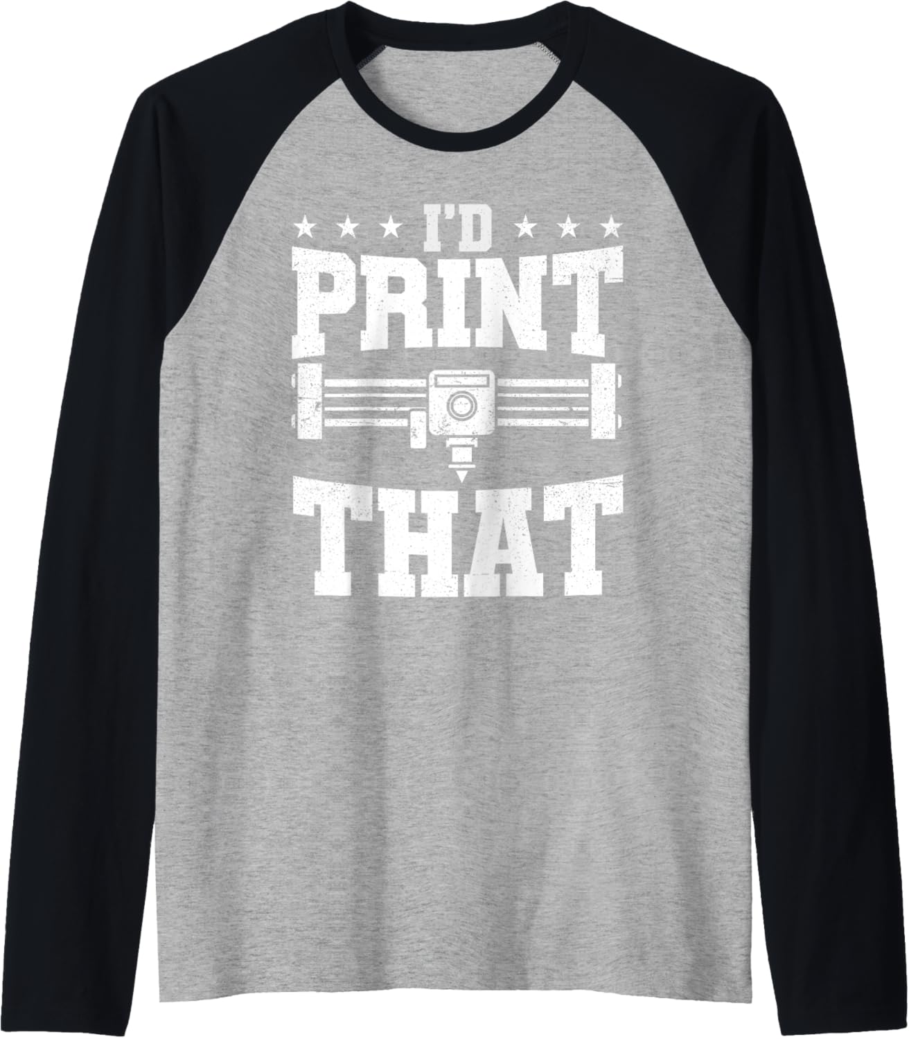 Id Print That 3D Printing 3D Printer Men Raglan Baseball Tee
