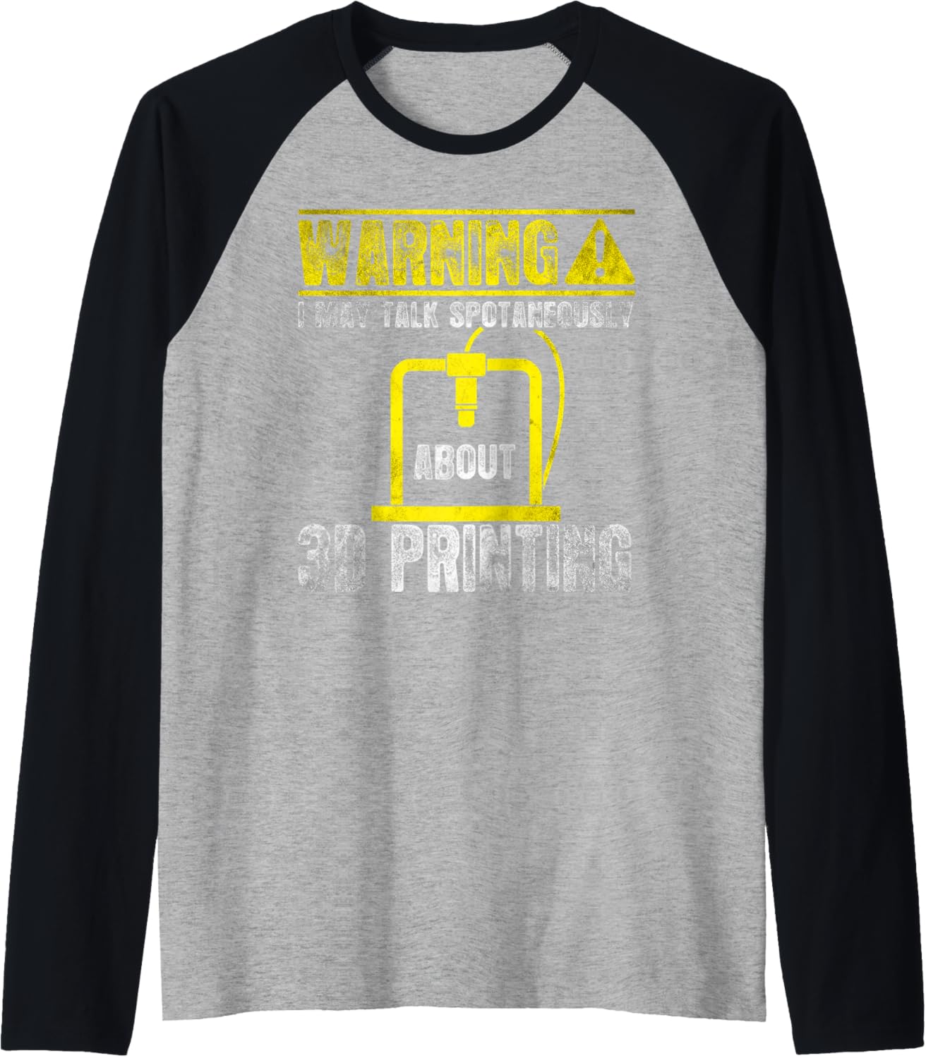 Retro 3D Printing Funny 3D Printer Raglan Baseball Tee