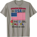 Utopia Sport Military Shop D Day Usa Divisions T Shirt Mens Unisex Adults Grey Cotton Polyester Blend Short Sleeve Crew Neck Modern Classic T Shirt Small Historical Theme