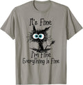 Funny Cat Lover Its Fine Im Everything Is Shirt 190