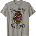 Dare To Be Yourself LGBT Pride Crochet Yarn Anatomical Heart