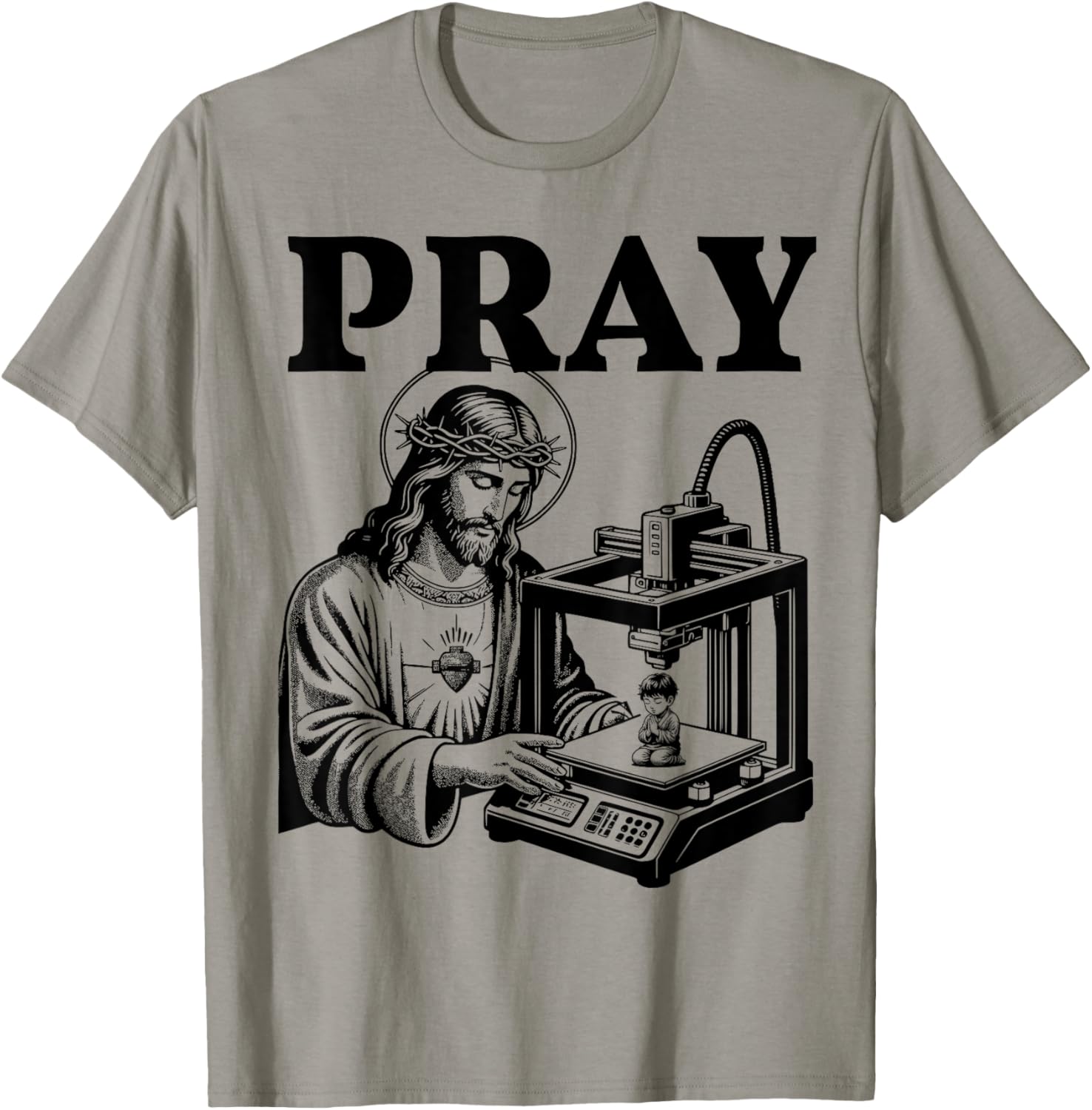 Jesus Christ Printing Figure Praying Kid 3D Printer Pray