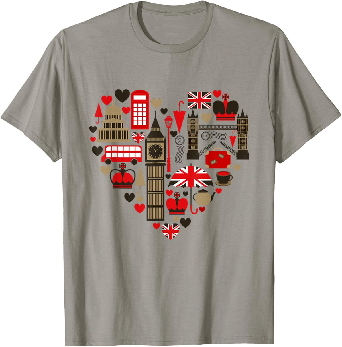 Vintage London I Love Travel Wanderlust Union Jack Shirt 272