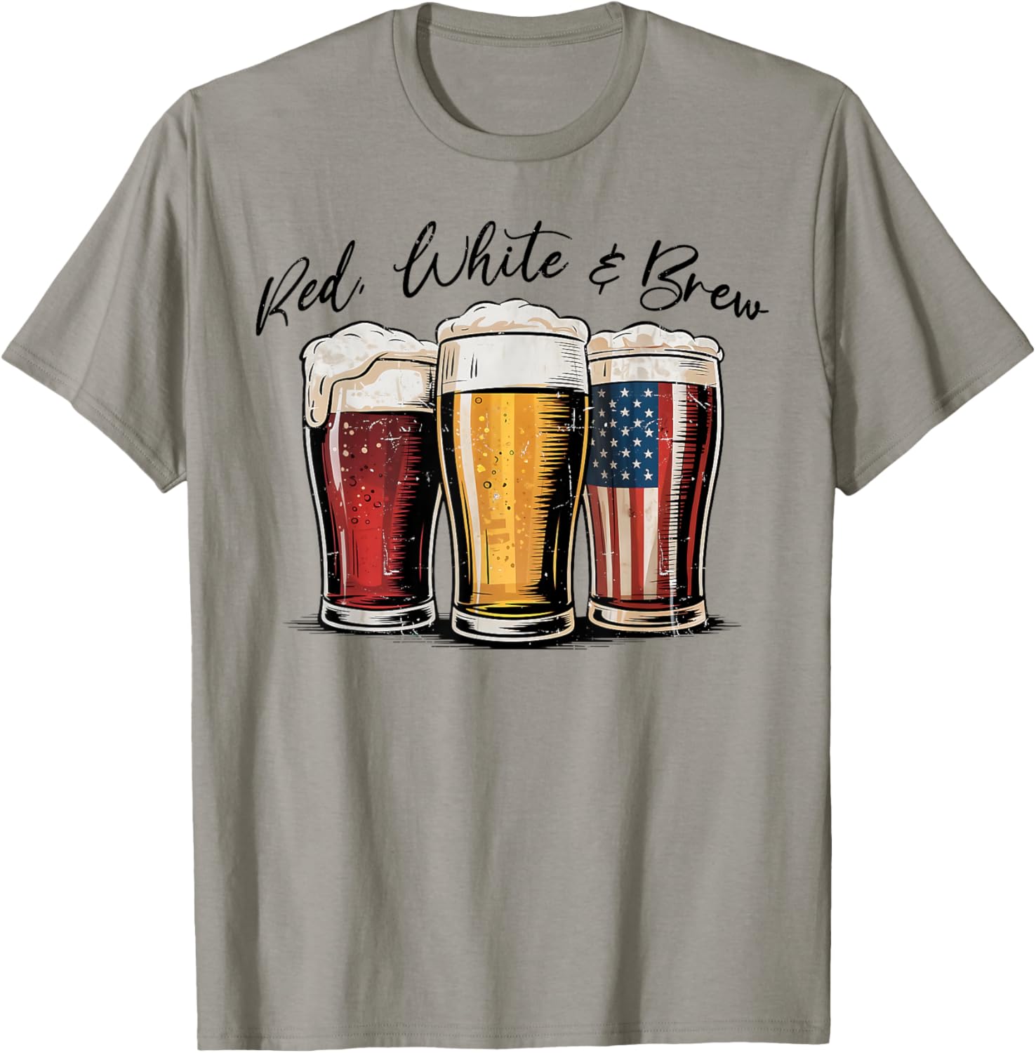 4Th Of July Red White And Brew Beer Funny American Flag