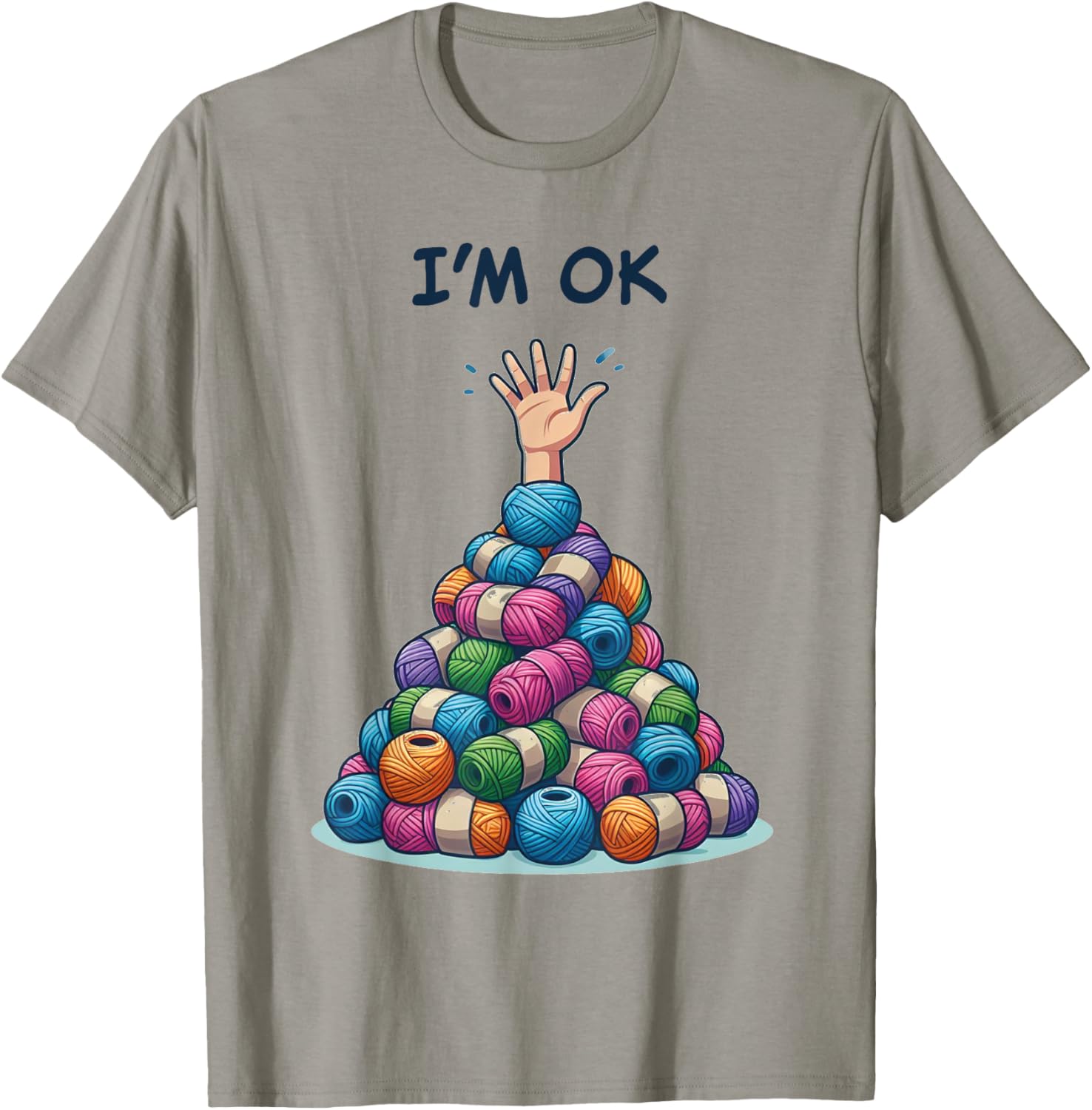Sewing Girl Knitting Knitter I'm Ok Yarn