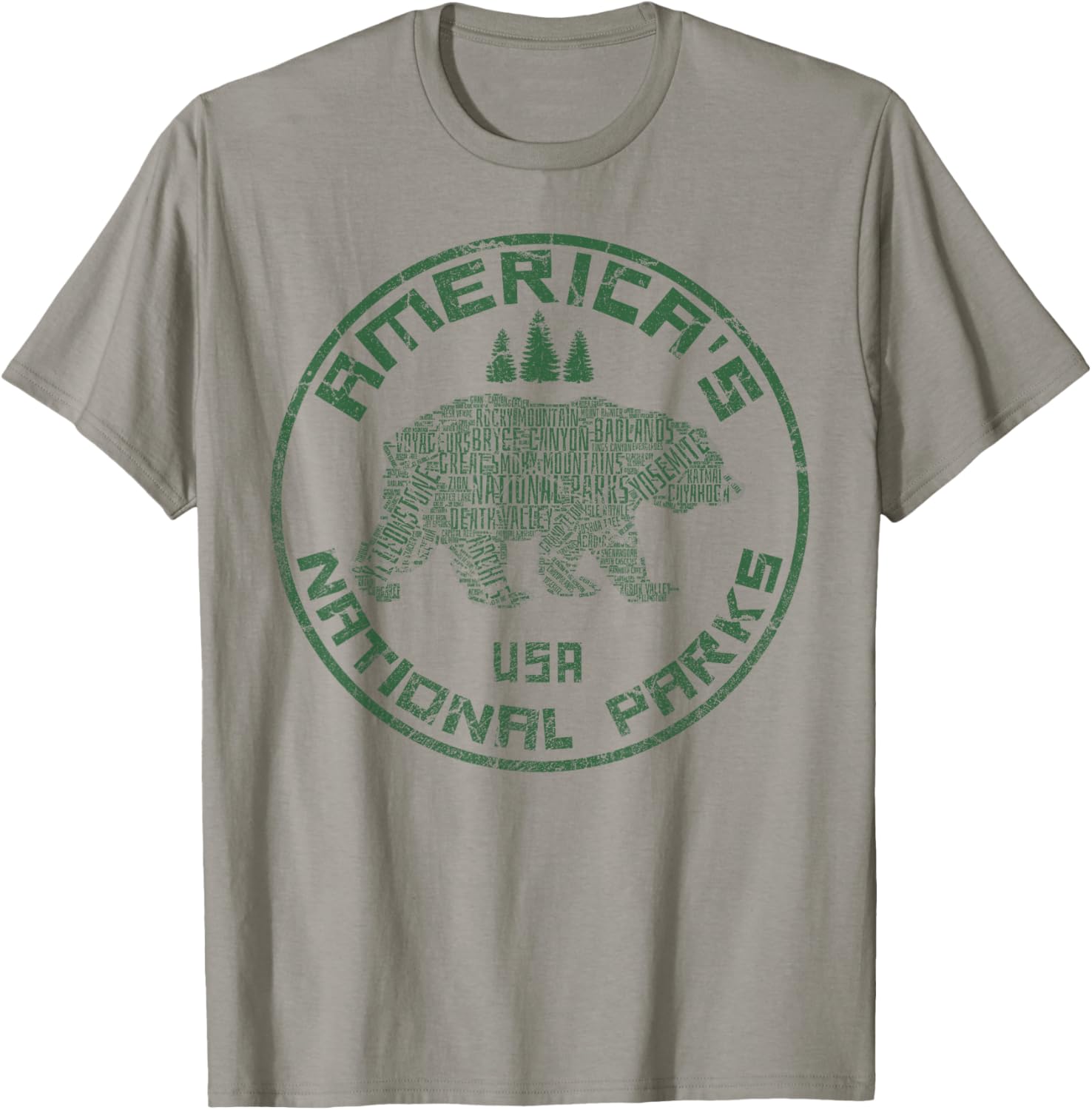 National Parks Bear Hiking Travel Camping Outdoors Retro Usa