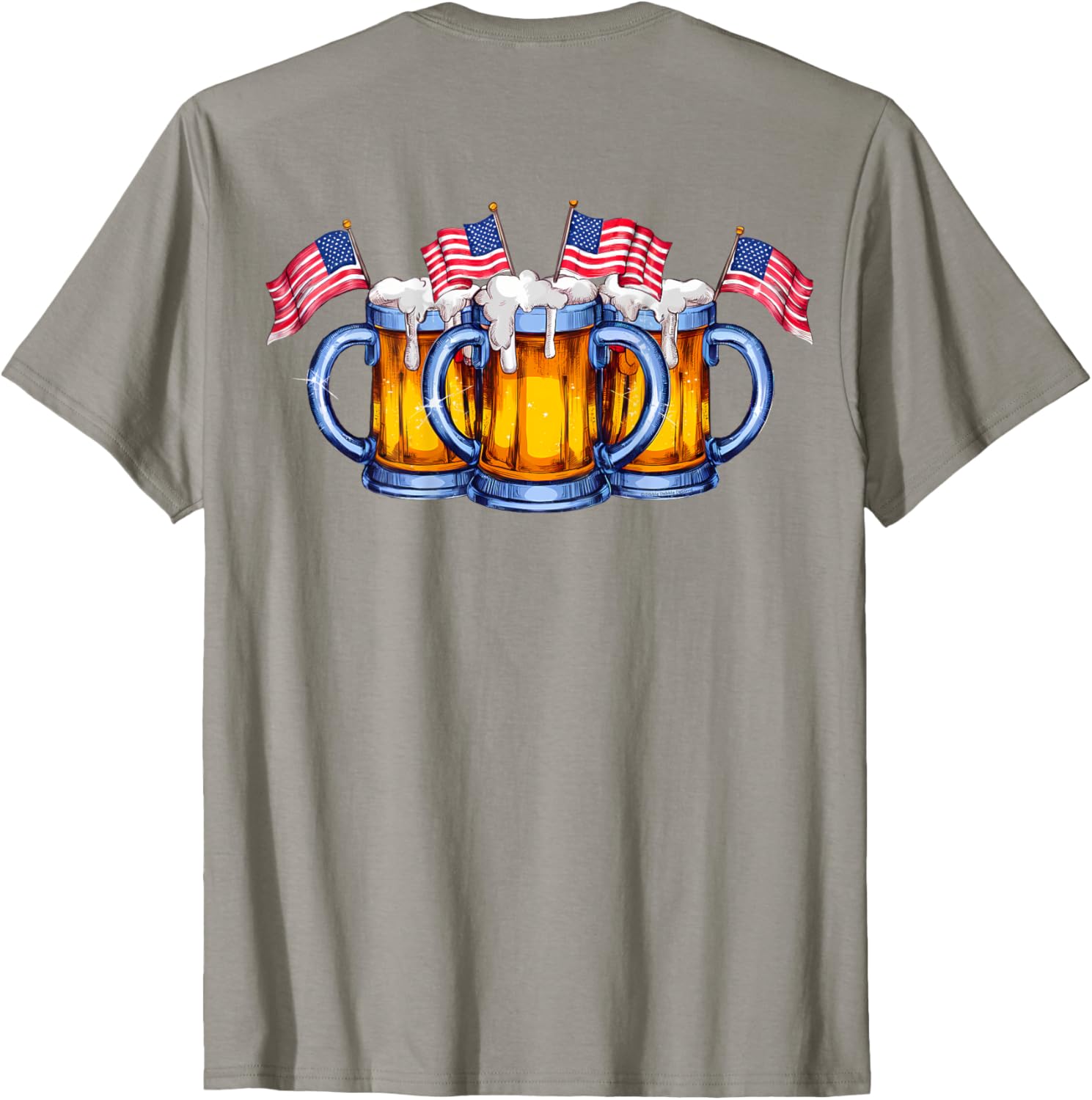 On Back Patriotic Beer American Flag Usa Merica 4Th Of July