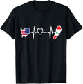 Usa Lebanon Heartbeat Shirt Lebanese American Usa Flag