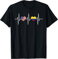 Usa Colombia Shirt Heartbeat America Colombian Flag Heart
