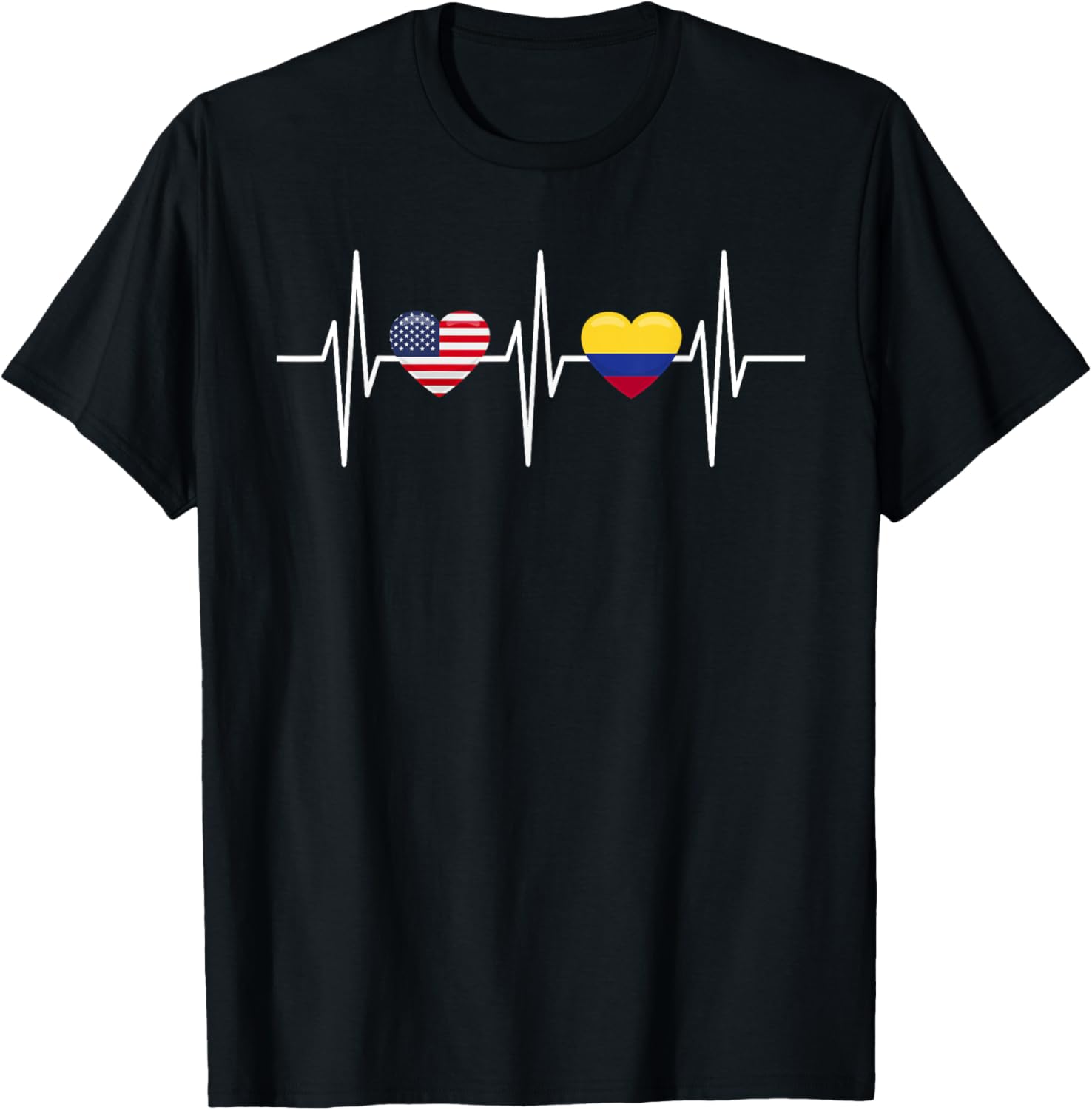 Usa Colombia Shirt Heartbeat America Colombian Flag Heart