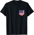 United States Flag T Shirt With Printed American Flag Pocket