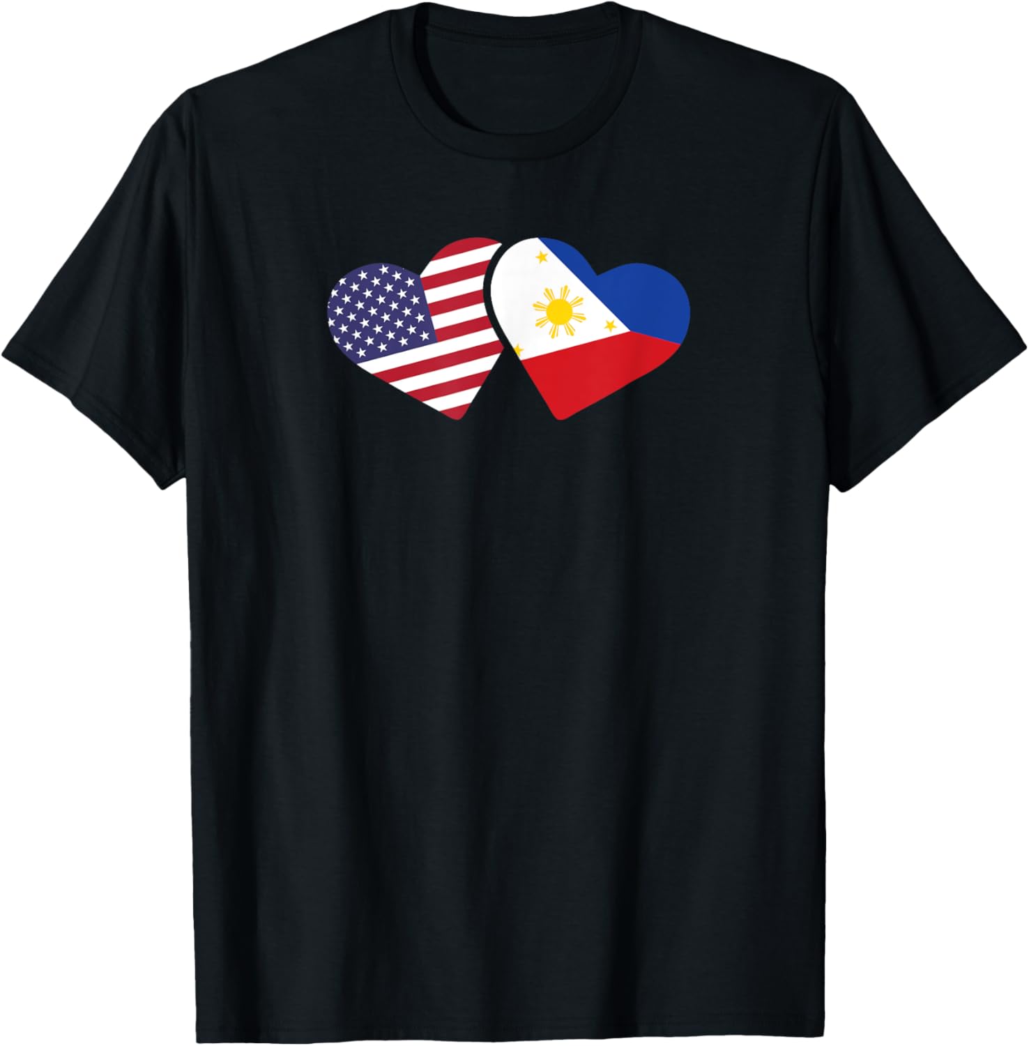 Philippines Usa Flag T Shirt Heart Filipino American Love