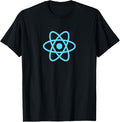 ReactJS Official Logo JavaScript Framework T Shirt   Men's Adult Unisex Black Small Classic Fit Short Sleeve Collarless Crew Neck