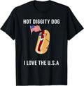 Hot Diggity Dog I Love Usa Funny Fourth Of July