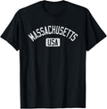 Massachusetts Usa Arched Text Distressed White Print