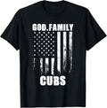 God Family Cubs Vintage Usa Flag